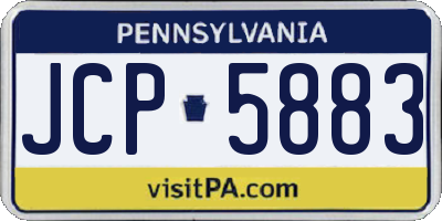 PA license plate JCP5883