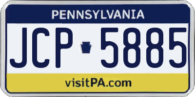PA license plate JCP5885