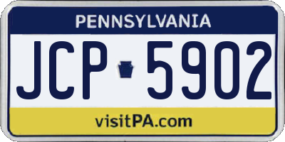 PA license plate JCP5902