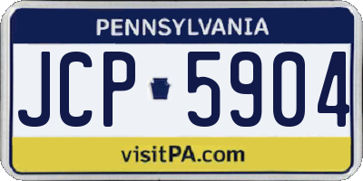 PA license plate JCP5904