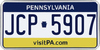 PA license plate JCP5907