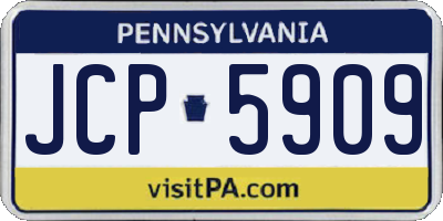 PA license plate JCP5909