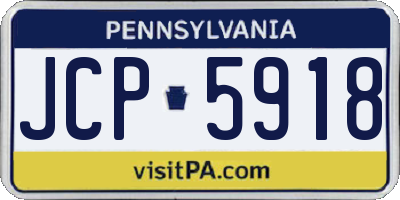 PA license plate JCP5918