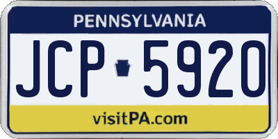 PA license plate JCP5920
