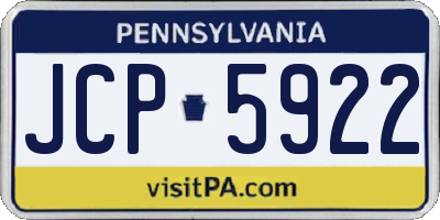 PA license plate JCP5922