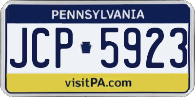PA license plate JCP5923