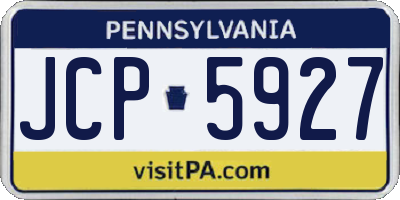 PA license plate JCP5927