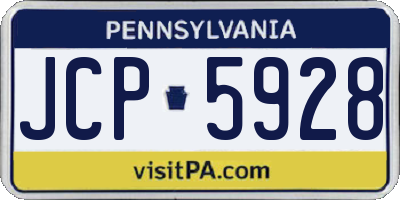 PA license plate JCP5928