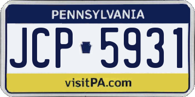 PA license plate JCP5931