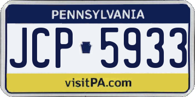 PA license plate JCP5933