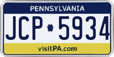 PA license plate JCP5934