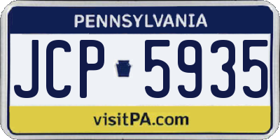PA license plate JCP5935