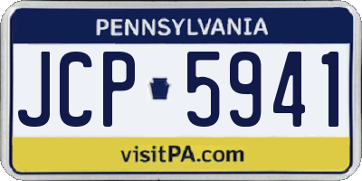 PA license plate JCP5941