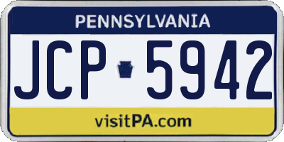 PA license plate JCP5942