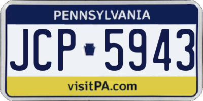PA license plate JCP5943