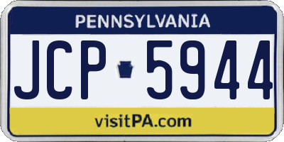 PA license plate JCP5944