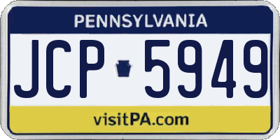 PA license plate JCP5949