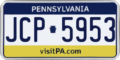 PA license plate JCP5953