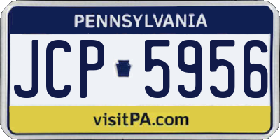PA license plate JCP5956