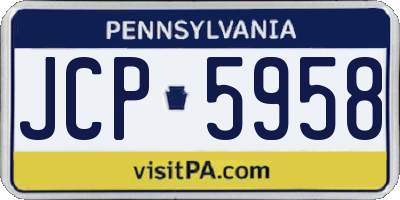 PA license plate JCP5958