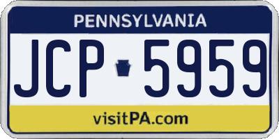 PA license plate JCP5959