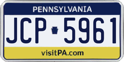 PA license plate JCP5961