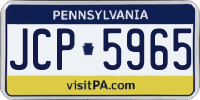 PA license plate JCP5965
