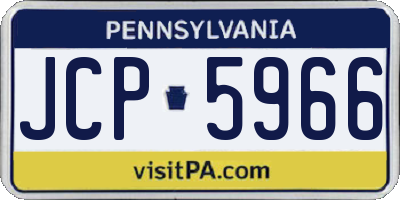 PA license plate JCP5966