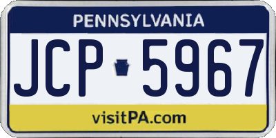 PA license plate JCP5967