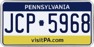 PA license plate JCP5968