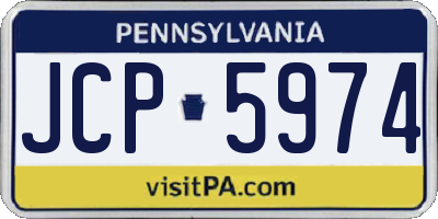 PA license plate JCP5974