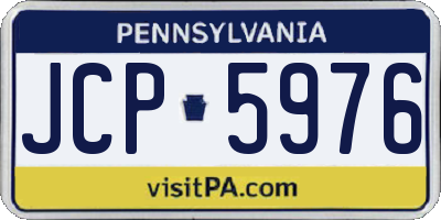 PA license plate JCP5976