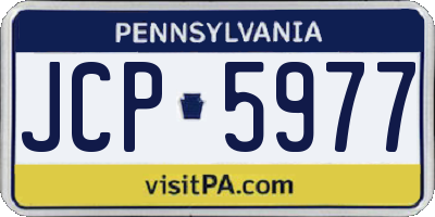 PA license plate JCP5977