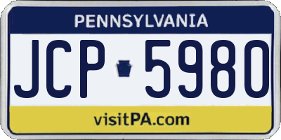 PA license plate JCP5980