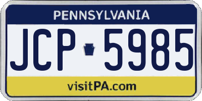 PA license plate JCP5985