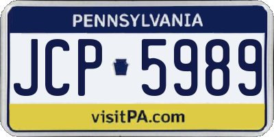 PA license plate JCP5989