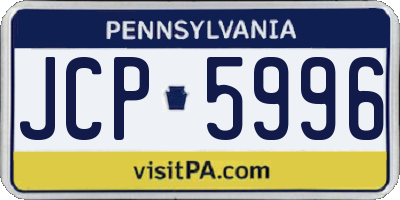 PA license plate JCP5996