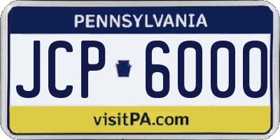 PA license plate JCP6000