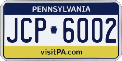 PA license plate JCP6002
