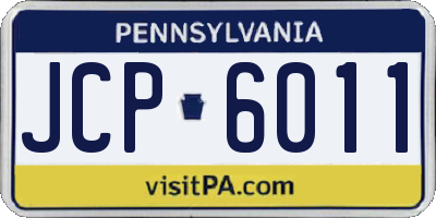 PA license plate JCP6011