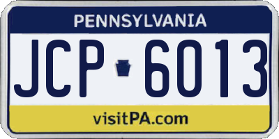 PA license plate JCP6013