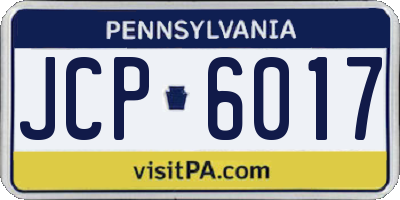 PA license plate JCP6017