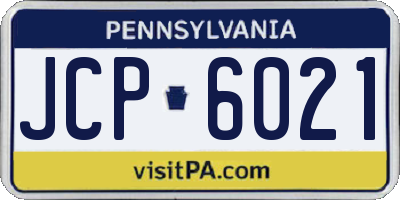 PA license plate JCP6021