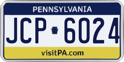PA license plate JCP6024