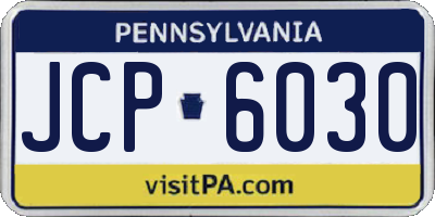 PA license plate JCP6030