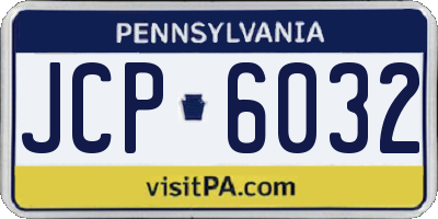 PA license plate JCP6032