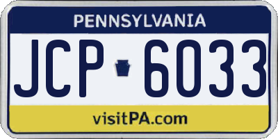 PA license plate JCP6033