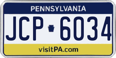 PA license plate JCP6034