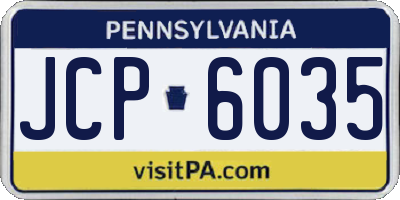 PA license plate JCP6035