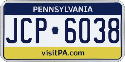 PA license plate JCP6038